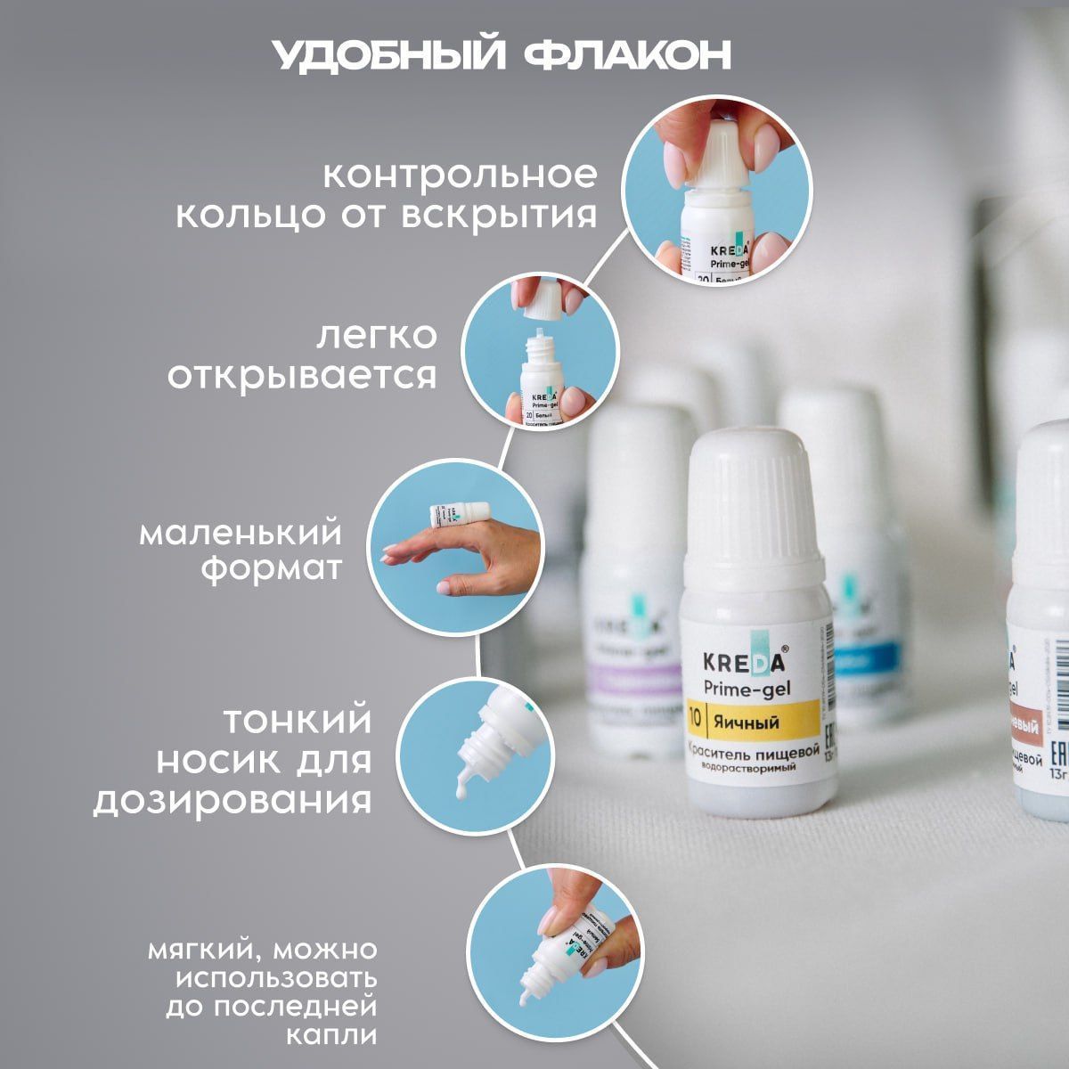 Prime-gel 03 оранжевый, краситель водорастворимый пищевой 10мл