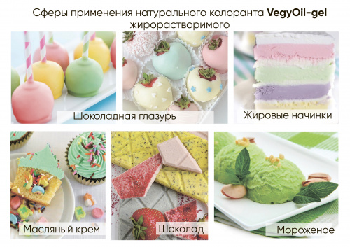 VegyOil-gel 04 зеленый, колорант натур. жирораств. д/окраш. KREDA, компл. пищ. доб.